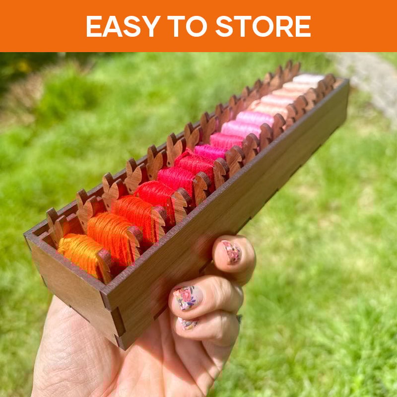 Wooden Bunny Bobbin Embroidery Thread Organizer Box Storage Holder 9617859182894-1