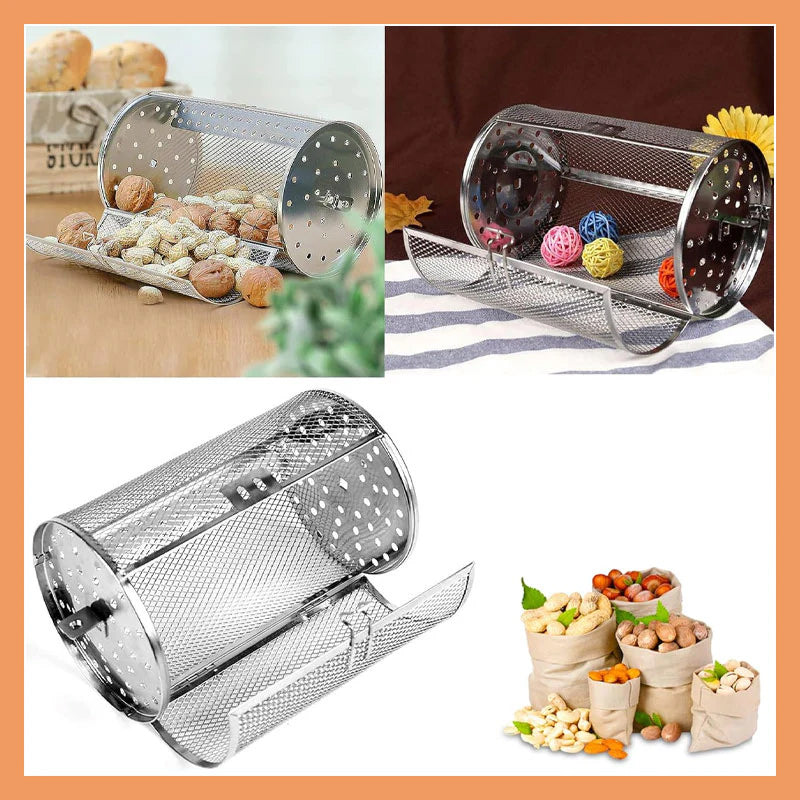 Stainless Steel Rotating Grill Basket | 360° Heat Distribution | Air Fryer Compatible 15146753687878-1