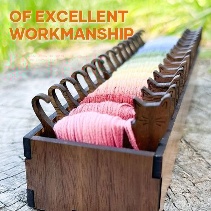 Wooden Bunny Bobbin Embroidery Thread Organizer Box Storage Holder 9617859182894-1