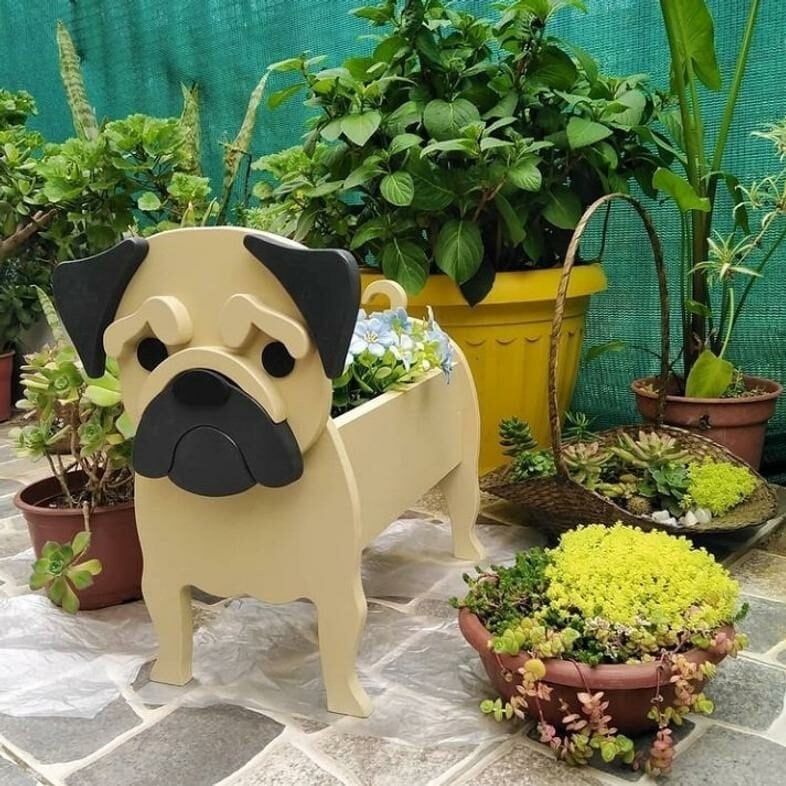 Adorable Dog Shaped Planter for Fun and Charming Garden Decor 15051841143110-1