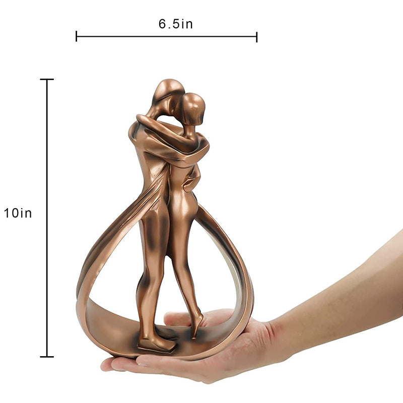 Romantic Couple Embrace Resin Statue Modern Home Decor Sculpture 8690043584814-1
