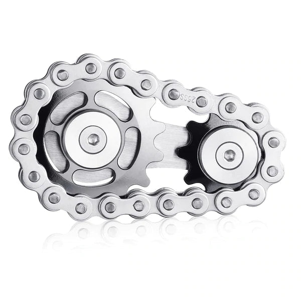 Stainless Steel Bicycle Chain Gear Fidget Spinner Anxiety Focus Desk Gadget 8545354744110-1