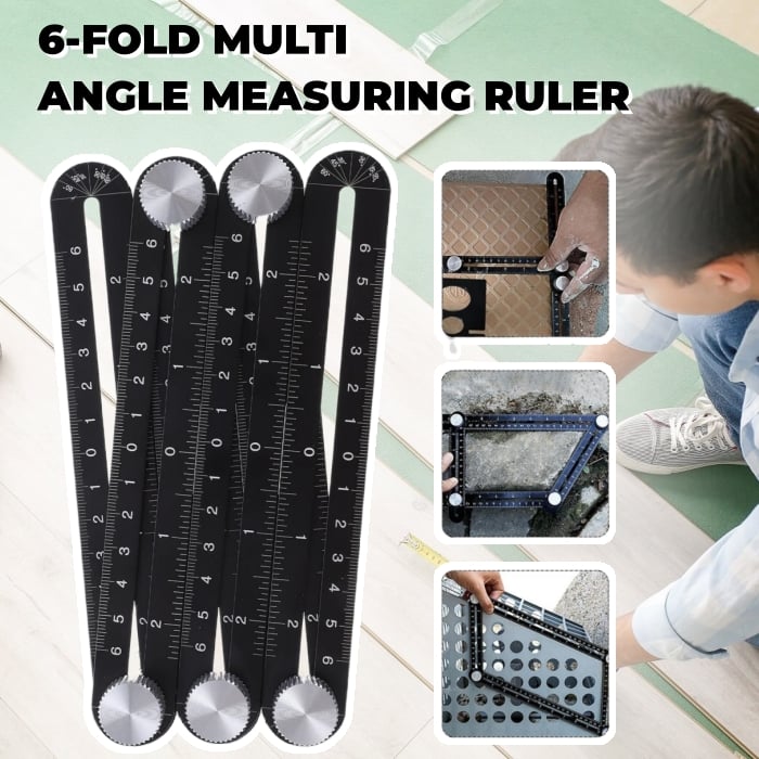 Aluminum Alloy Multi Angle Measuring Ruler Template Adjustable Tool 9824343982382-1