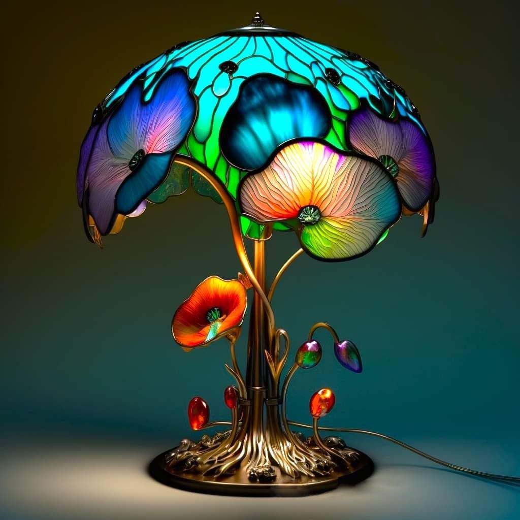 Stained Resin Plant Series Table Lamp 8545299824942-1