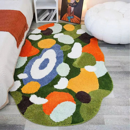Soft Moss & Pebble-Themed Non-Slip Rug For Kids 14815606636870-1