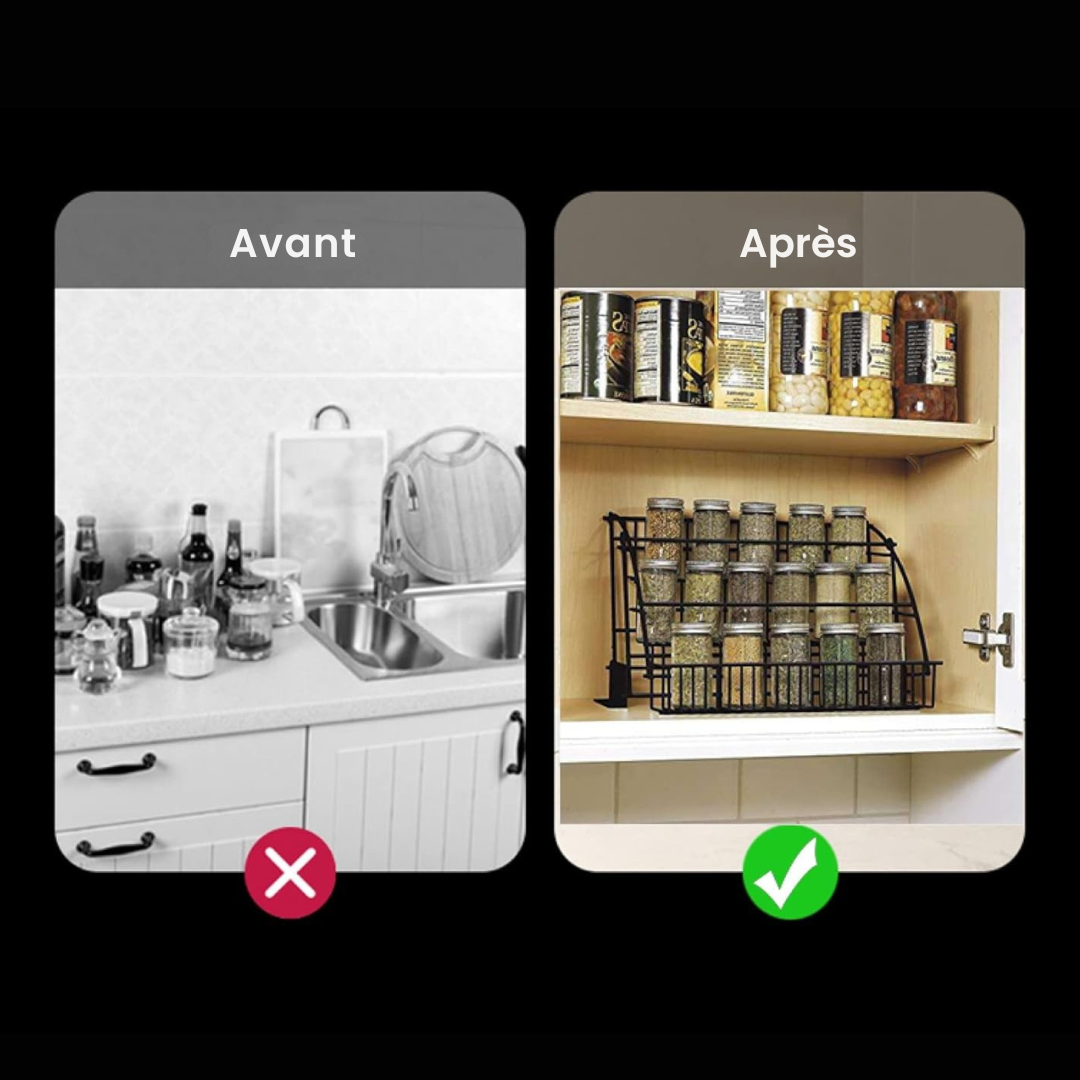 Stackable Kitchen Organizer For Maximizing Shelf Storage Space 15134635950406-1