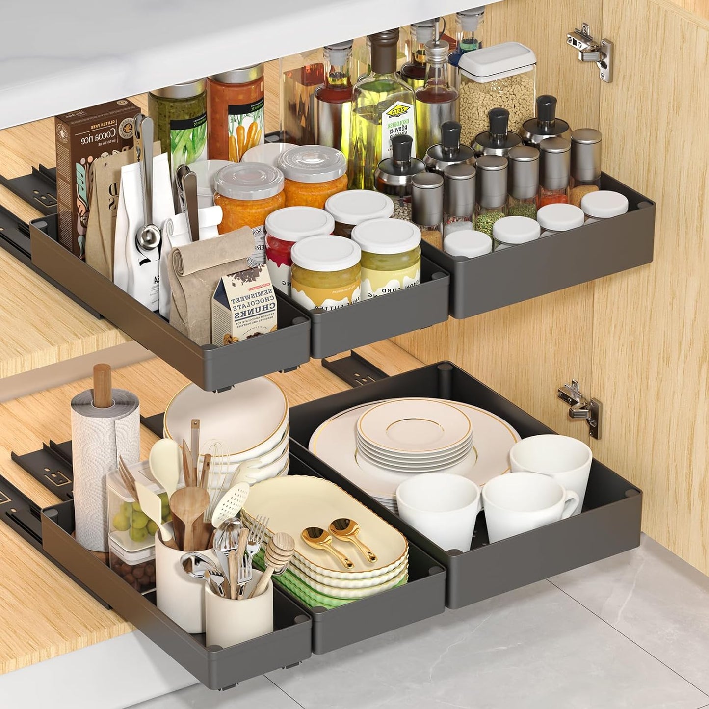 Adjustable Rack For Maximizing Kitchen Space And Easy Storage 15110572835142-1