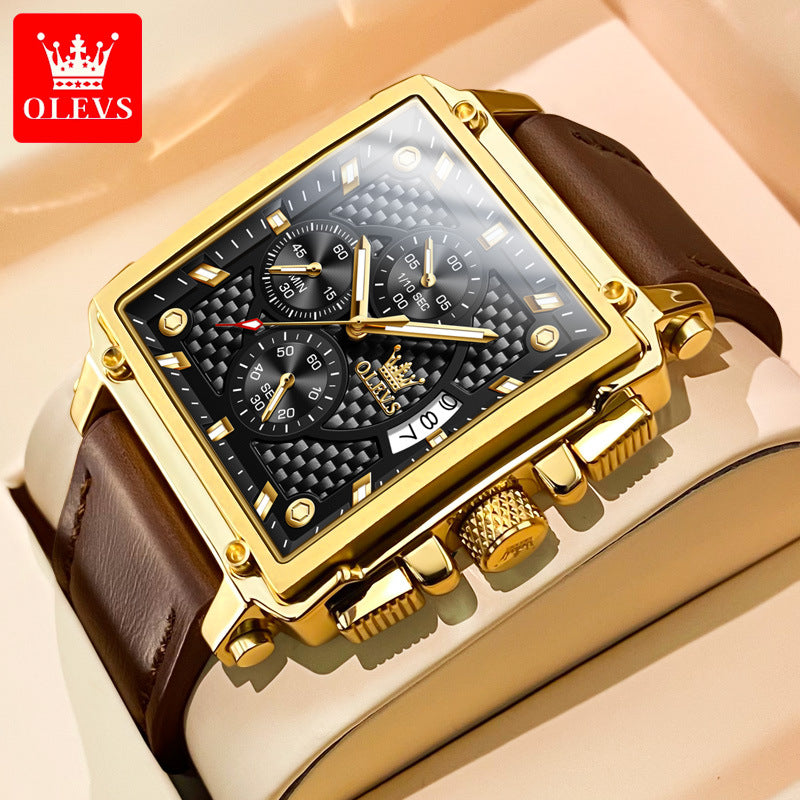 Automatic Mechanical Watch Diamond Crown Dress Business Gold 8496128164142-1