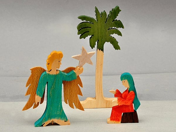 Wooden Scene Set Stable Figurines Religious Decoration 9636197171502-1