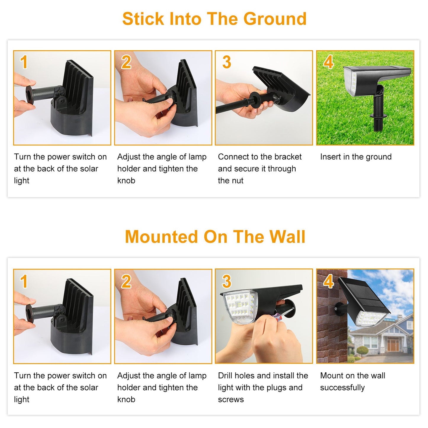 2Pcs 32 LEDs Solar Landscape Spotlights IP65 Waterproof With 3 Modes For Yard Garden Driveway Porch Walkway Pool Patio 9004235227356-1