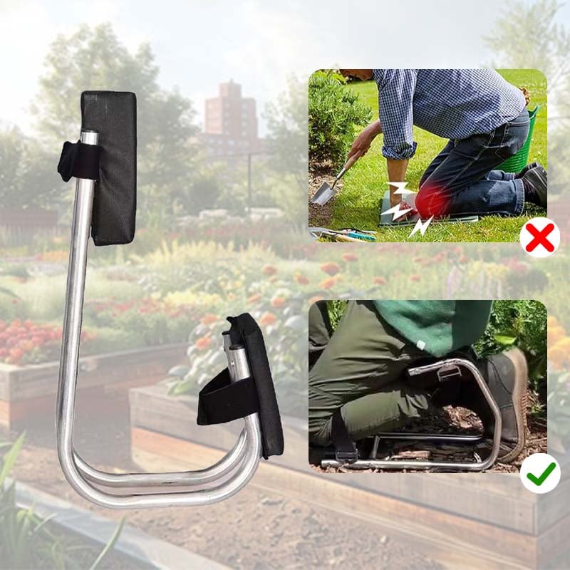 Adjustable Garden Kneeling Stool Belt Support Cushion Steel Frame 9824343753006-1