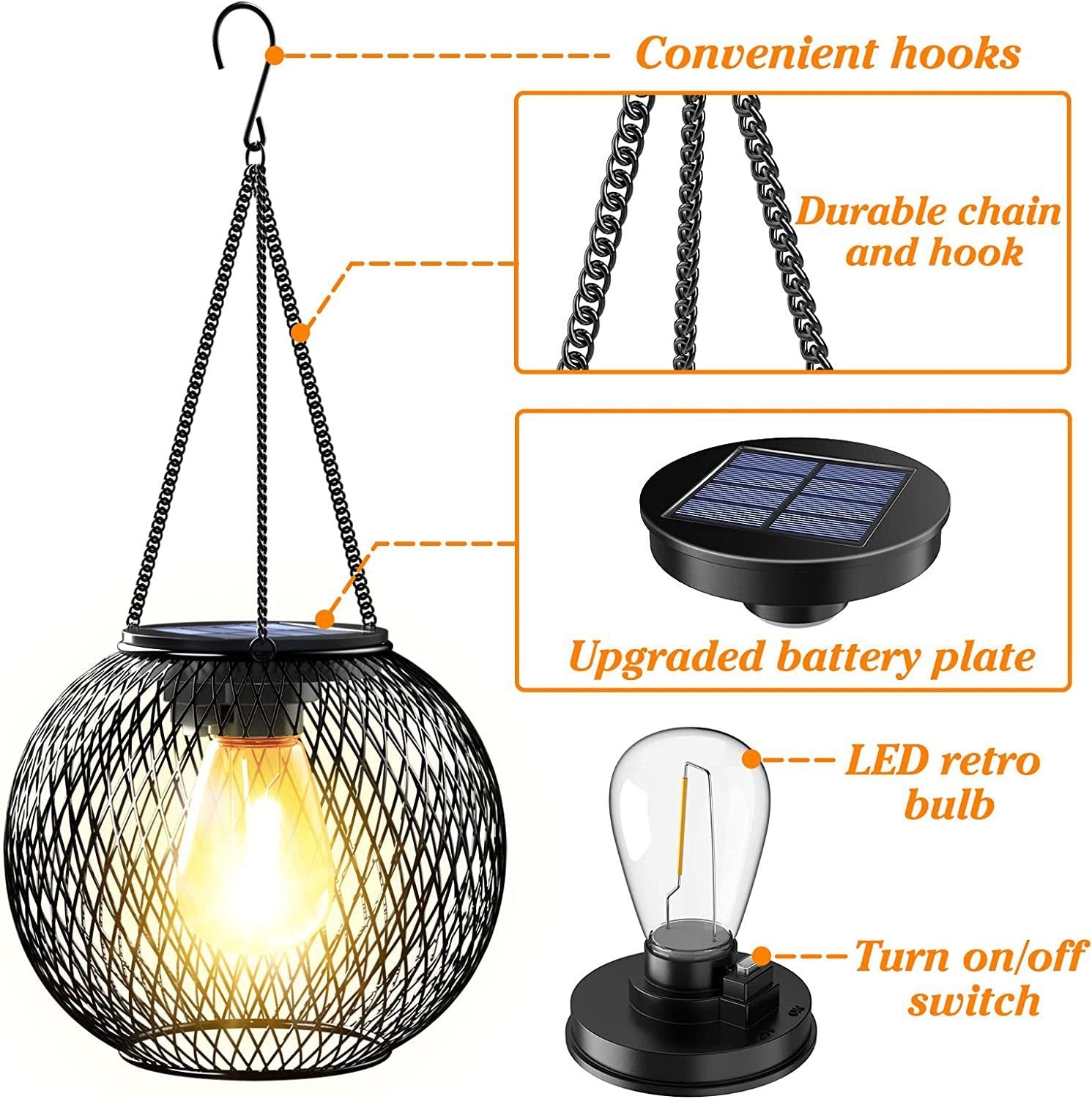 Solar Garden Lanterns For Outdoor Nighttime Ambient Lighting 8424390492291-1