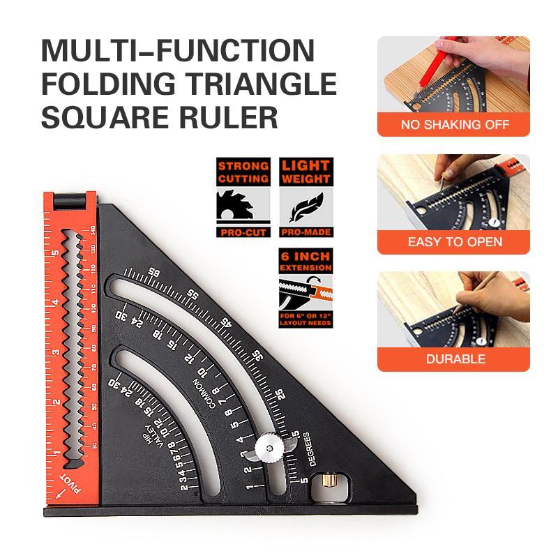 Aluminum Alloy Triangle Ruler Collapsible Extension Adjustable Angle Positioning Scribing Tool 8545289929006-1
