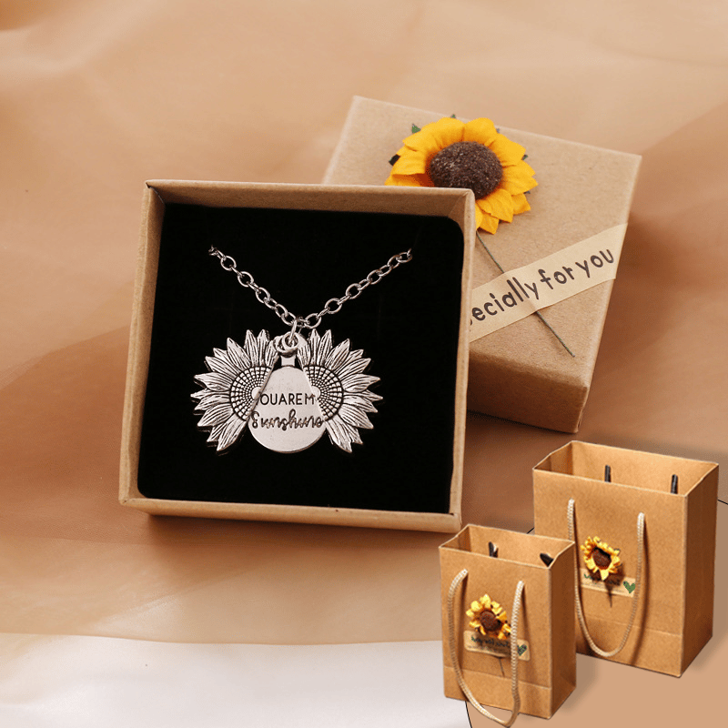 Sunflower Necklace Symbolizing Love, Happiness, and Warmth Every Day 15090580226374-1