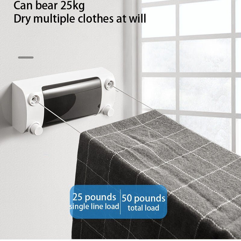Retractable Clothes Line Dryer Wall Mounted Indoor Outdoor Laundry Hanger 14814317478214-1
