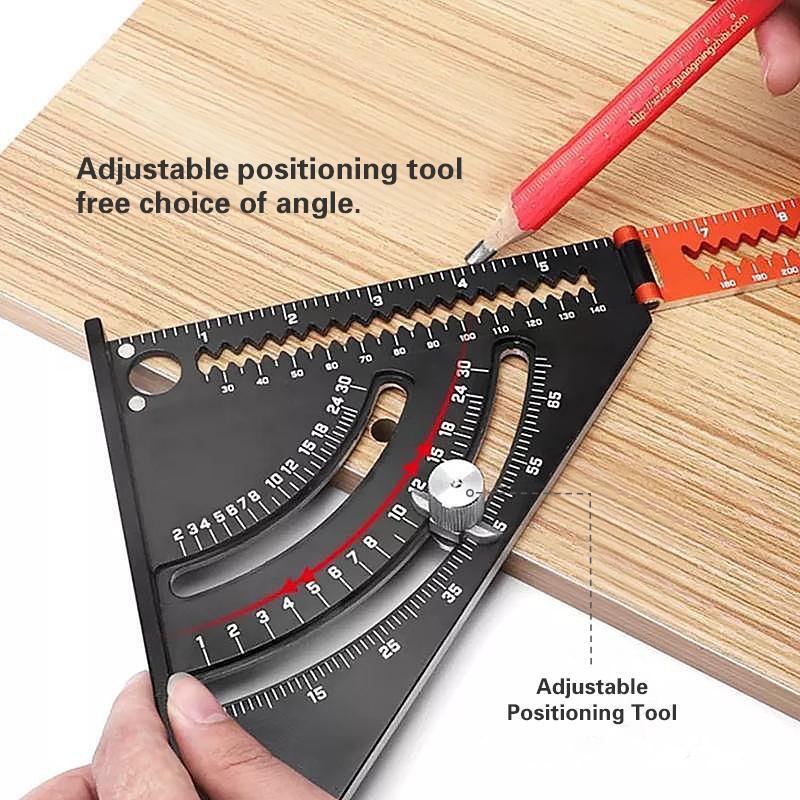 Aluminum Alloy Triangle Ruler Collapsible Extension Adjustable Angle Positioning Scribing Tool 8545289929006-1