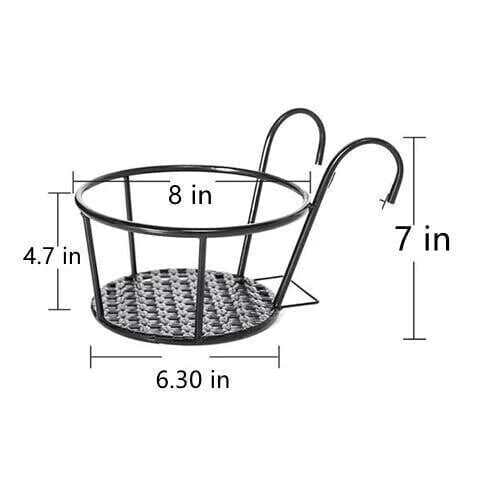 Metal Hanging Flower Pot Stand Balcony Rail Garden Plant Holder 9774297612590-1