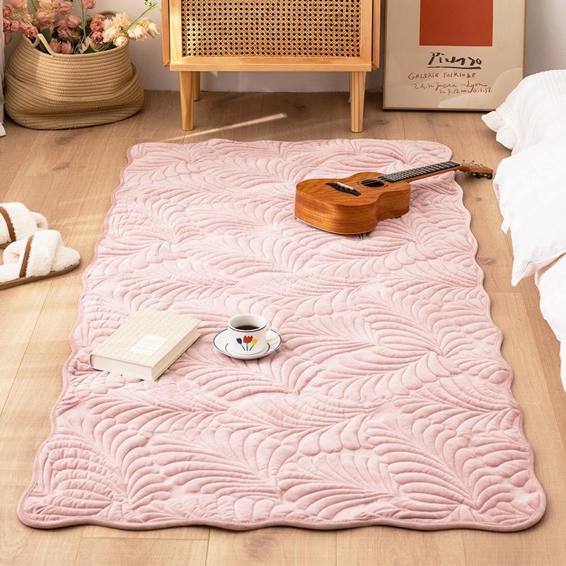 Banana Leaf Texture Plush Carpet – Soft Anti-Slip Flannel Rugs For Bedroom 14815613649222-1