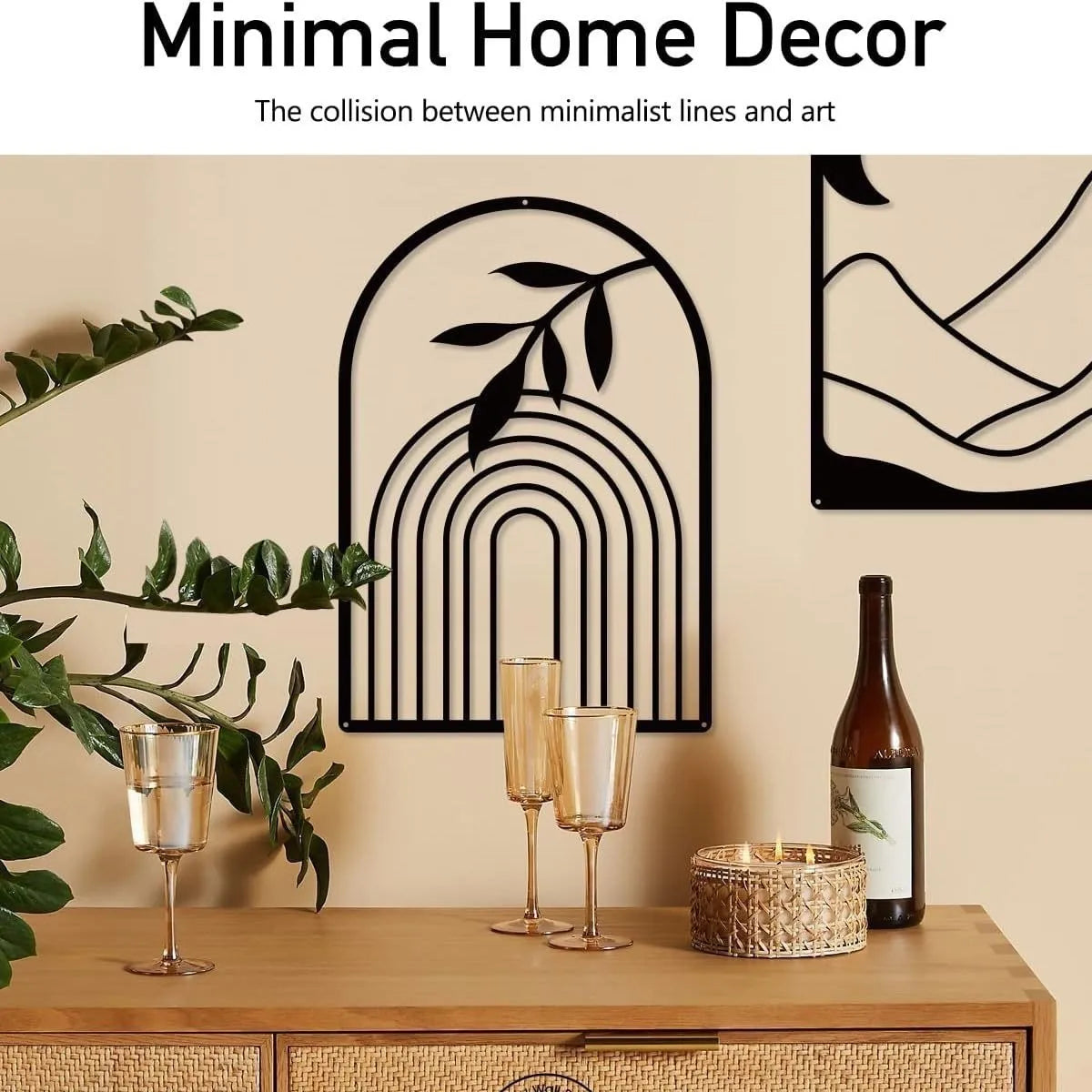 Nordic Iron Line Wall Art – Antique Silhouette Metal Pendants 14815611486534-1