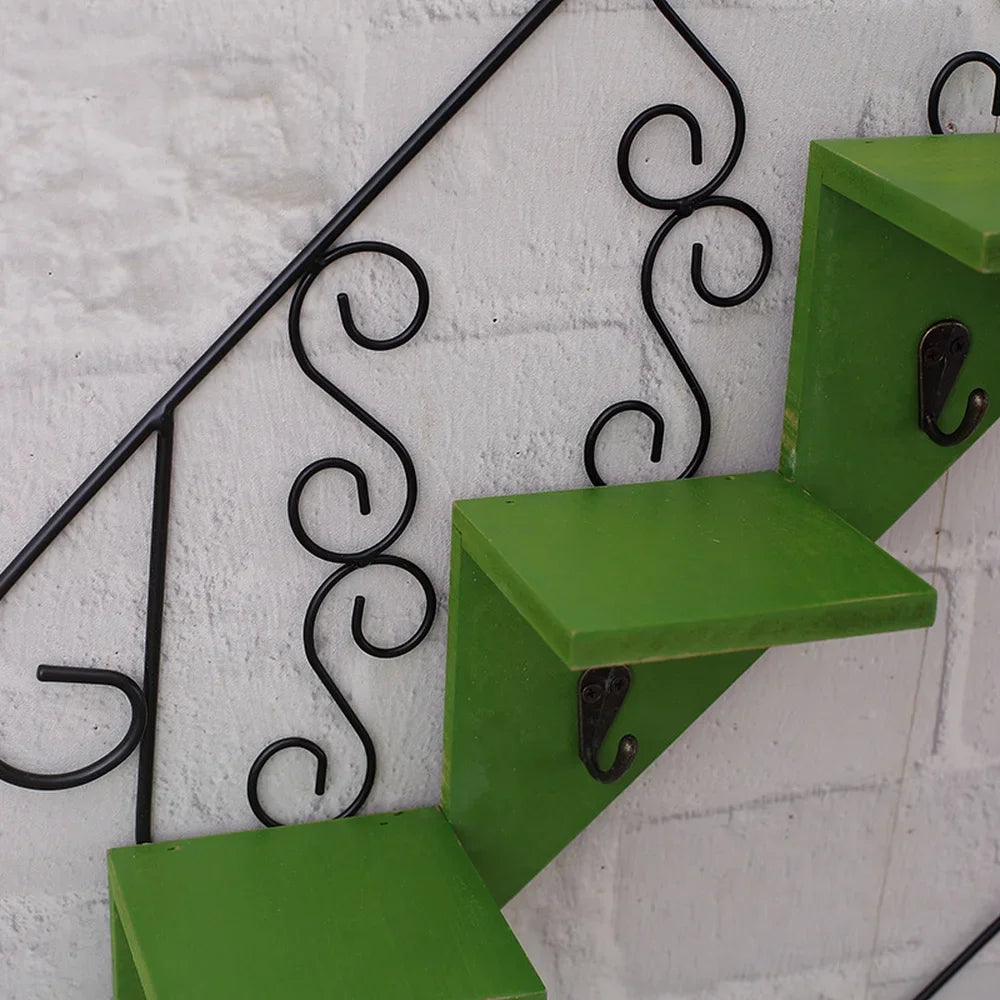 Scandinavian Wind Iron Hanging Hook Shelf With Flower Pot Holders 14815654347078-1