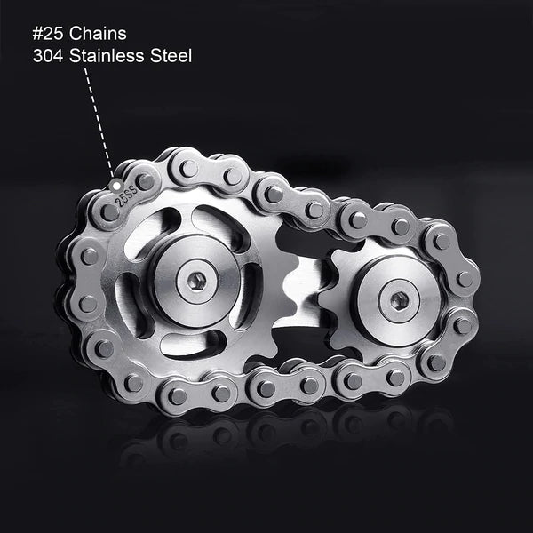 Stainless Steel Bicycle Chain Gear Fidget Spinner Anxiety Focus Desk Gadget 8545354744110-1