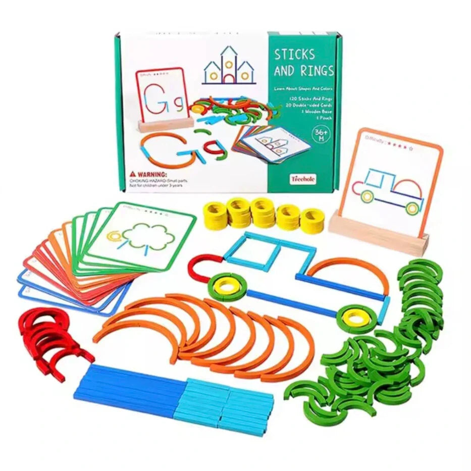 Stick and Ring Puzzle Toy for Fun Creative Learning 10767380349262-1