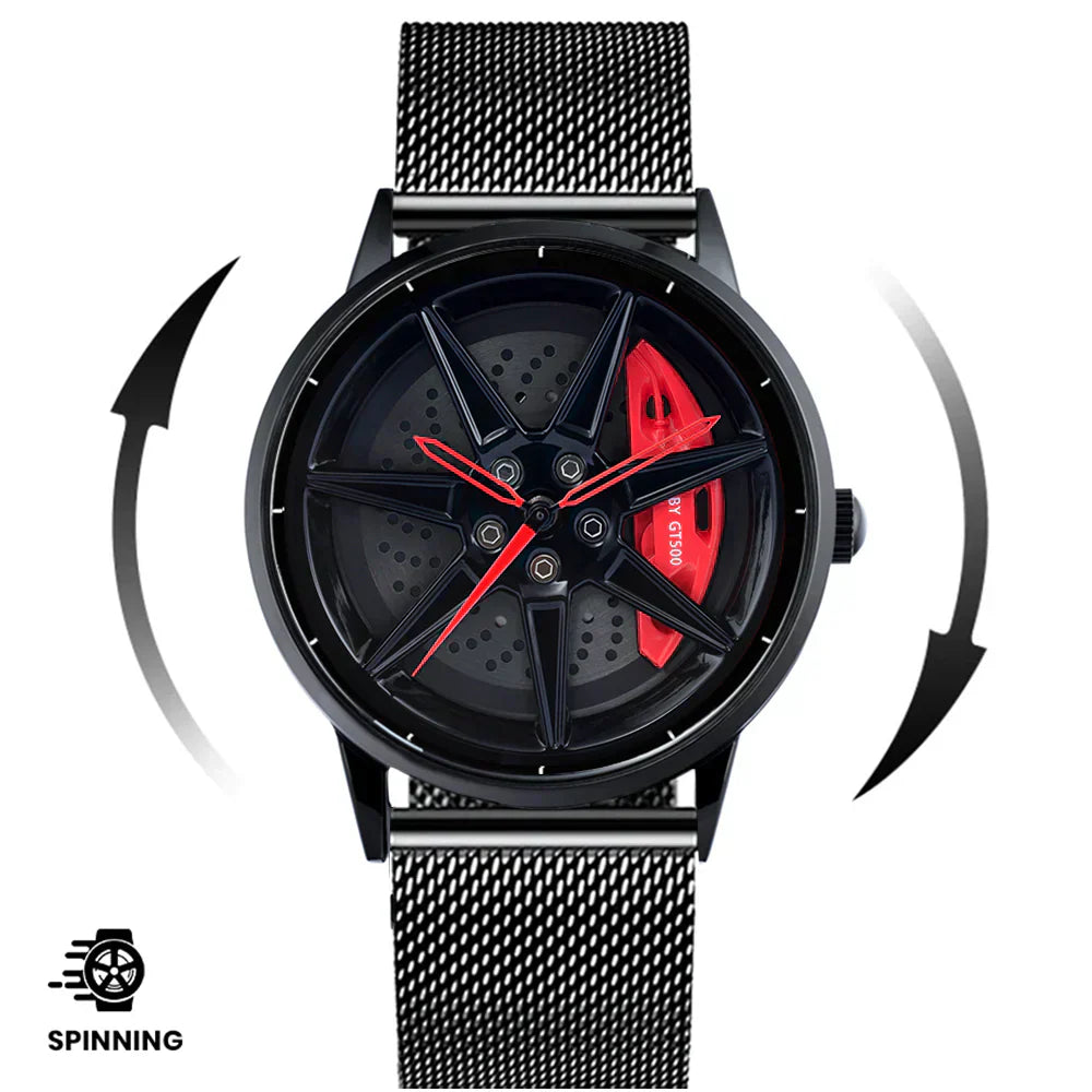 Spinning Wheel Watch Stainless Steel Strap Durable Stylish Design 14972383101254-1
