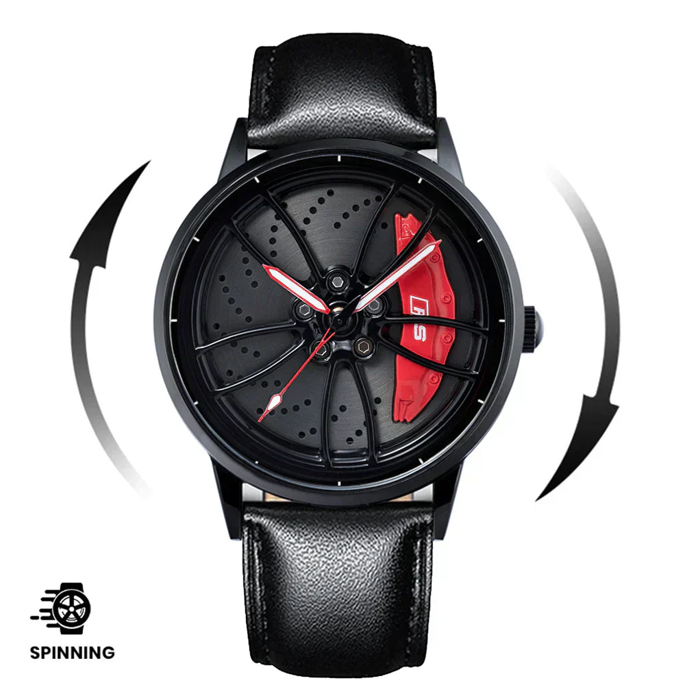 Spinning Wheel Watch Stainless Steel Strap Durable Stylish Design 14972383101254-1