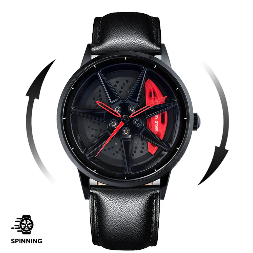 Spinning Wheel Watch Stainless Steel Strap Durable Stylish Design 14972383101254-1