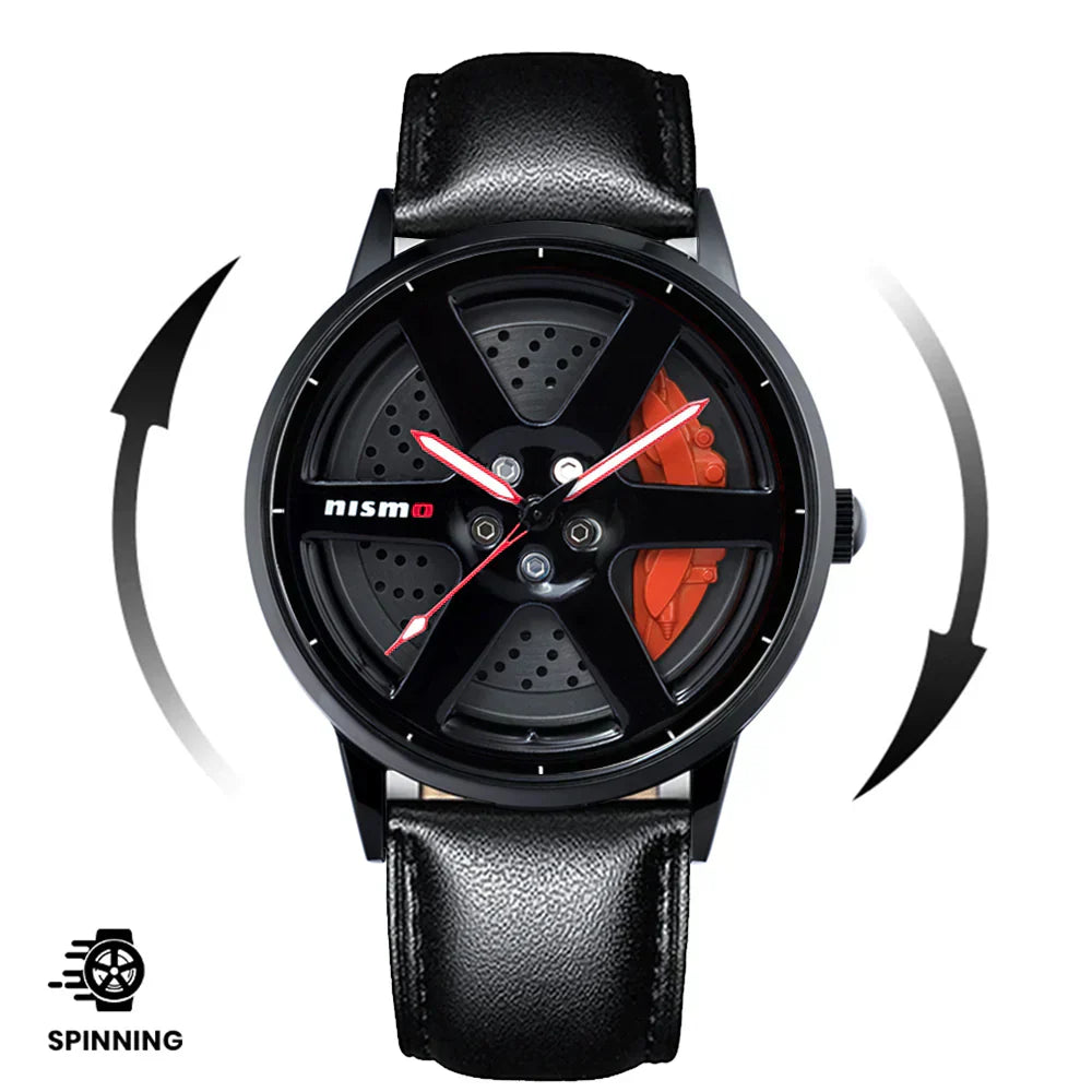 Spinning Wheel Watch Stainless Steel Strap Durable Stylish Design 14972383101254-1