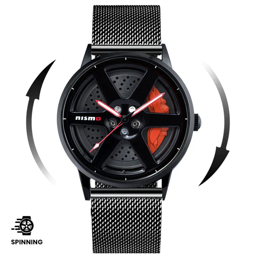 Spinning Wheel Watch Stainless Steel Strap Durable Stylish Design 14972383101254-1
