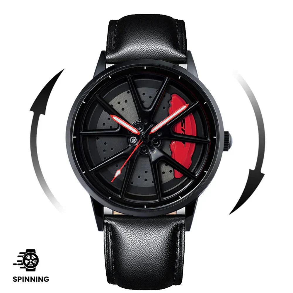 Spinning Wheel Watch Stainless Steel Strap Durable Stylish Design 14972383101254-1