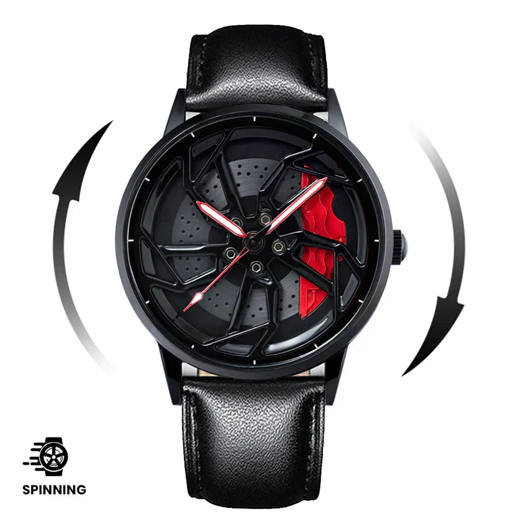 Spinning Wheel Watch Stainless Steel Strap Durable Stylish Design 14972383101254-1