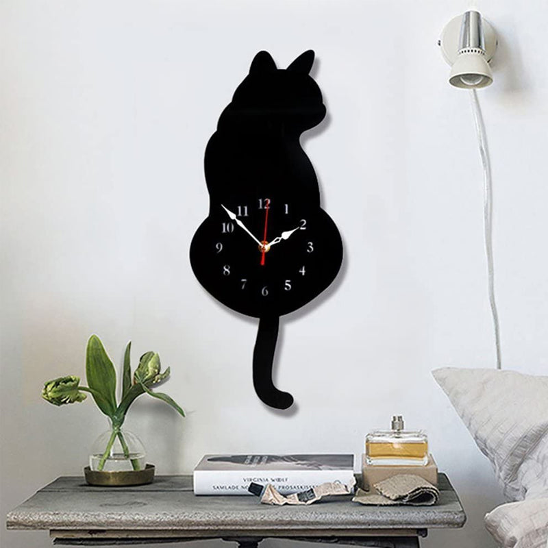Nordic Cat Wagging Tail Wall Clock 8545338229038-1