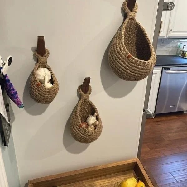 Woven Hanging Storage Baskets Organize Kitchen Bathroom Pantry With Style 14980375511366-1