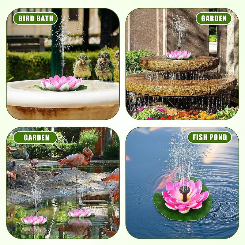 Solar Lotus Fountain for Peaceful and Beautiful Garden Decoration 15051872633158-1