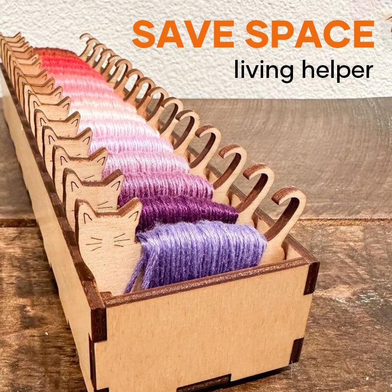 Wooden Bunny Bobbin Embroidery Thread Organizer Box Storage Holder 9617859182894-1