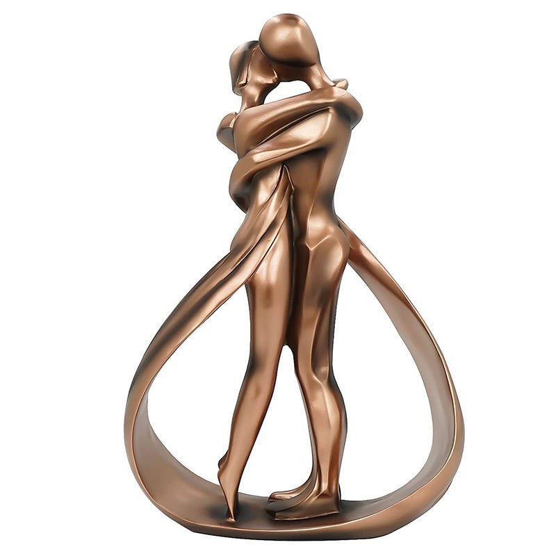 Romantic Couple Embrace Resin Statue Modern Home Decor Sculpture 8690043584814-1