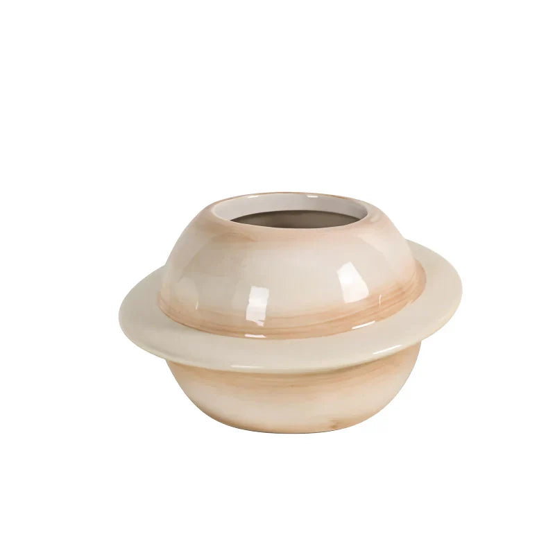 Mini Planet Shape Ceramic Succulent Flower Pot 14815617089862-1