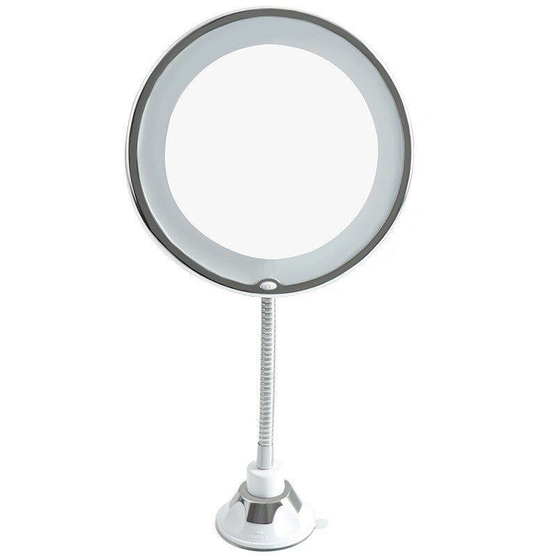 Flexible Gooseneck Makeup Mirror - 10X Magnifying Vanity Mirror with Suction Cup, 360 Degree Swivel, Daylight, Battery Operated, Cordless & Travel Mirror 7798515105990-1