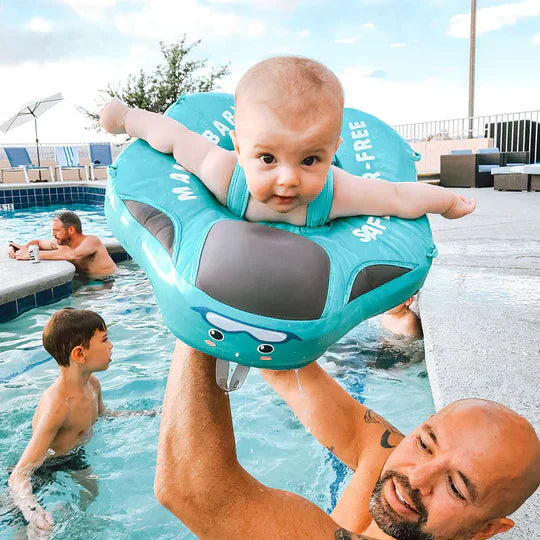 Inflatable Baby Swim Trainer With Sunshade Anti-Tip Design For Safety 14972385034566-1