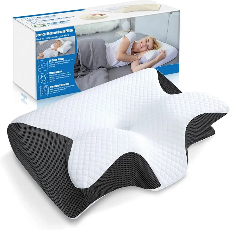 Orthopedic Memory Foam Pillow Ergonomic Neck Support Pain Relief 14902422372678-1