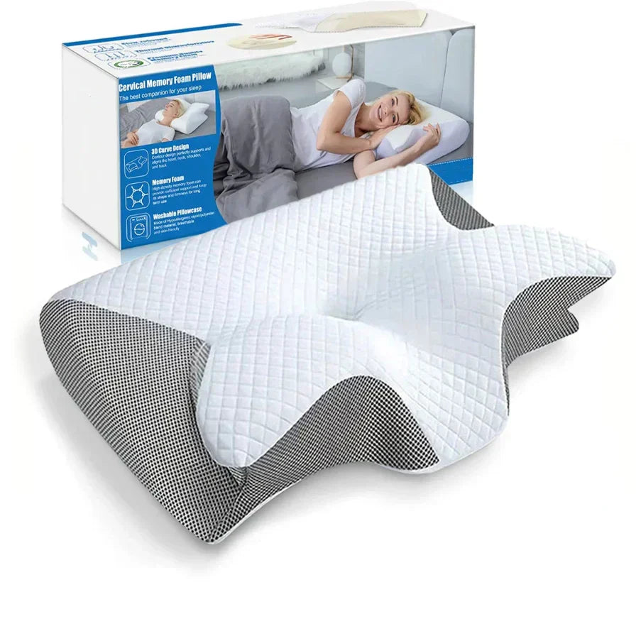 Orthopedic Memory Foam Pillow Ergonomic Neck Support Pain Relief 14902422372678-1
