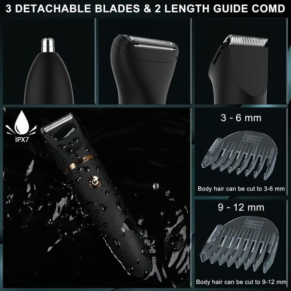 3 in 1 Waterproof Body Groin Trimmer for Men 10667563811150-1