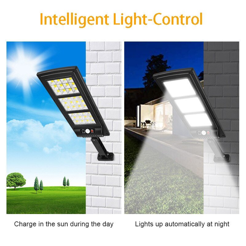 Solar Powered LED Street Lamp Illuminates Outdoors For Bright Night Safety 14814290215238-1