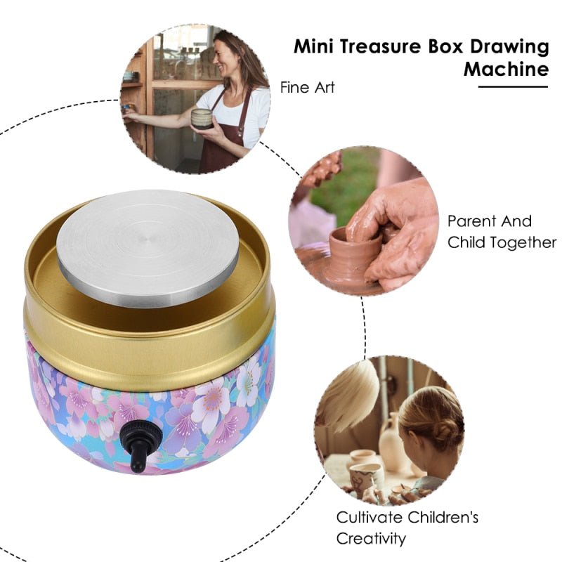 Mini Pottery Wheel Machine Ceramic Art Craft Electric Tool 14814336090438-1
