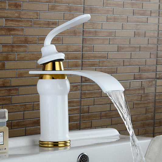 Bronze Waterfall Bathroom Sink Faucet Single Hole Modern Design 9004885082414-1