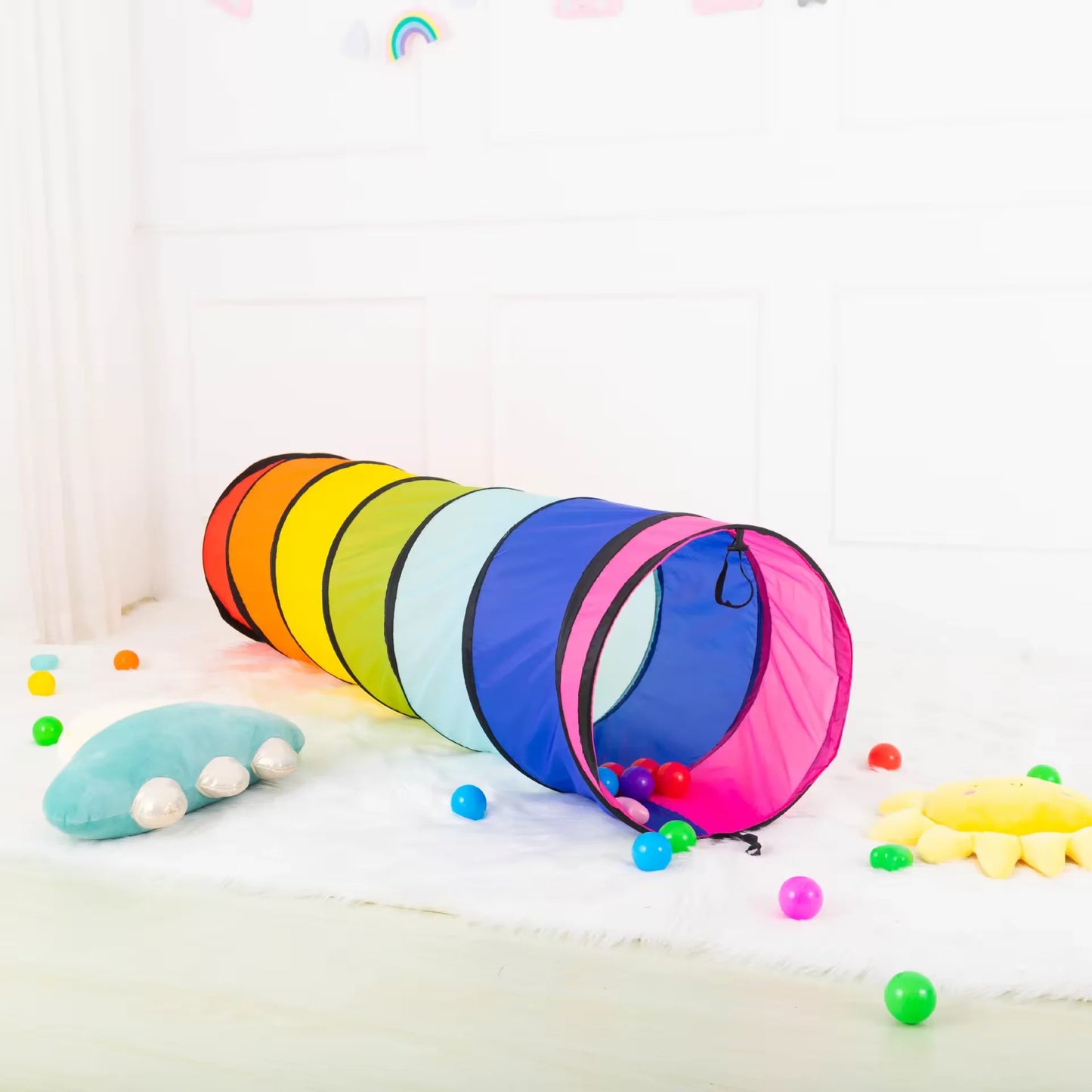 Rainbow Crawl Tunnel Toy for Fun Indoor and Outdoor Play 8897348731214-1