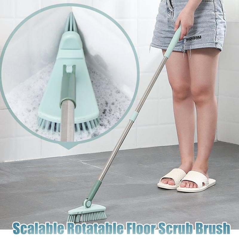 Rotatable Floor Scrub Brush Adjustable Long Handle Cleaning Corner Household Tool 14814316593478-1