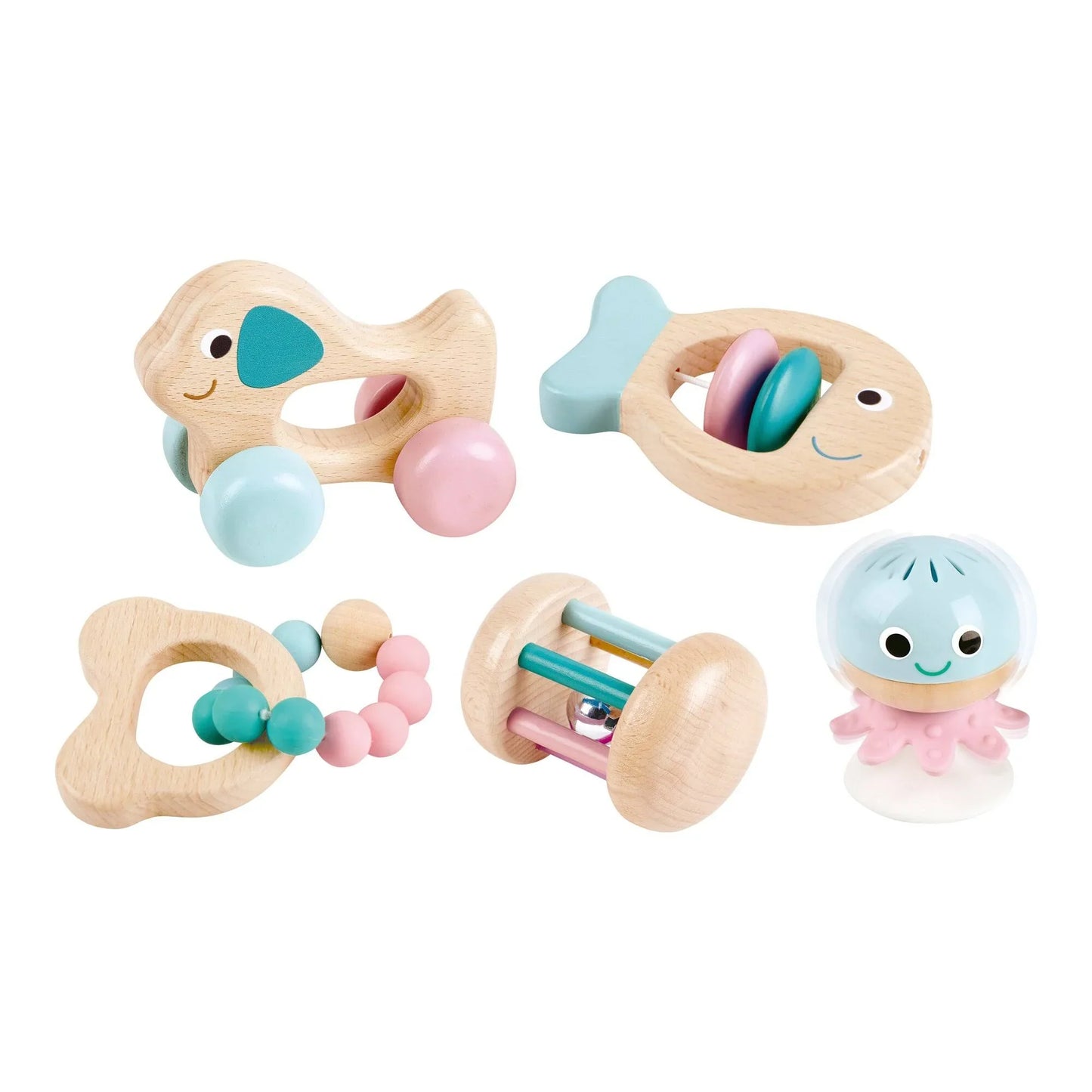Wooden Sensory Rattle Toy Gift Set for Baby Development 8084668317917-1